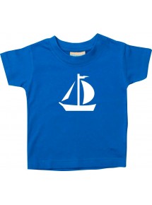 Süßes Kinder T-Shirt Segeljolle, Jolle, Skipper, Kapitän, royal, 0-6 Monate