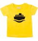 Süßes Kinder T-Shirt Frachter, Matrose, Übersee, Skipper, Kapitän, gelb, 0-6 Monate