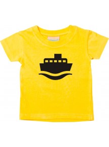 Süßes Kinder T-Shirt Frachter, Matrose, Übersee, Skipper, Kapitän, gelb, 0-6 Monate