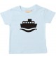 Süßes Kinder T-Shirt Frachter, Matrose, Übersee, Skipper, Kapitän, hellblau, 0-6 Monate