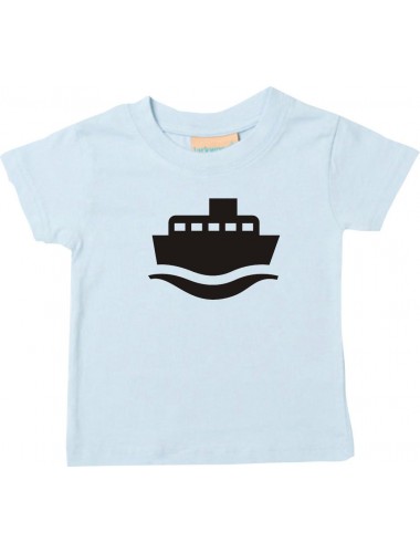 Süßes Kinder T-Shirt Frachter, Matrose, Übersee, Skipper, Kapitän, hellblau, 0-6 Monate