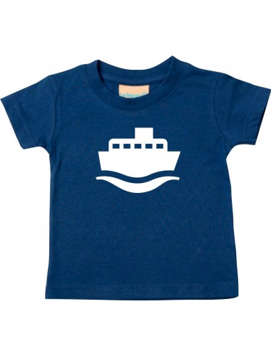 Süßes Kinder T-Shirt Frachter, Matrose, Übersee, Skipper, Kapitän, navy, 0-6 Monate