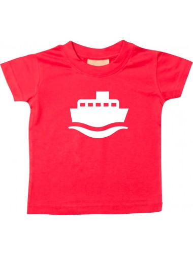 Süßes Kinder T-Shirt Frachter, Matrose, Übersee, Skipper, Kapitän, rot, 0-6 Monate