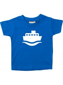 Süßes Kinder T-Shirt Frachter, Matrose, Übersee, Skipper, Kapitän, royal, 0-6 Monate