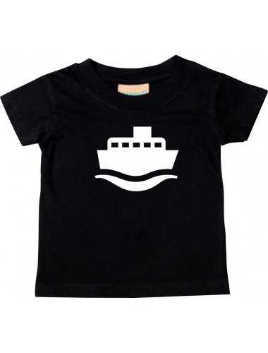 Süßes Kinder T-Shirt Frachter, Matrose, Übersee, Skipper, Kapitän, schwarz, 0-6 Monate