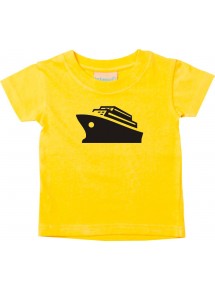 Süßes Kinder T-Shirt Kreuzfahrt, Schiff, Passagierschiff, gelb, 0-6 Monate
