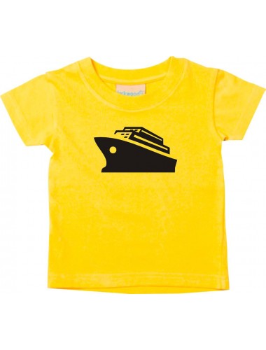 Süßes Kinder T-Shirt Kreuzfahrt, Schiff, Passagierschiff, gelb, 0-6 Monate