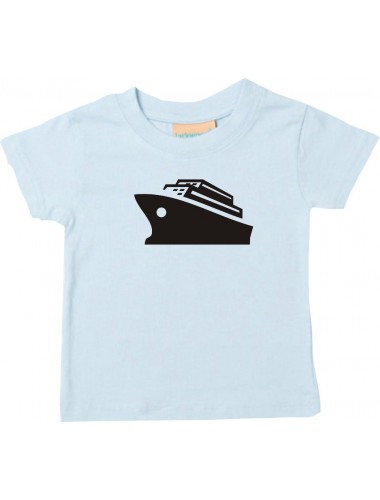 Süßes Kinder T-Shirt Kreuzfahrt, Schiff, Passagierschiff, hellblau, 0-6 Monate
