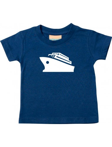 Süßes Kinder T-Shirt Kreuzfahrt, Schiff, Passagierschiff, navy, 0-6 Monate