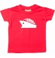 Süßes Kinder T-Shirt Kreuzfahrt, Schiff, Passagierschiff, rot, 0-6 Monate