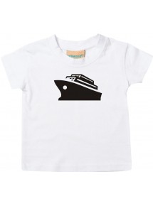Süßes Kinder T-Shirt Kreuzfahrt, Schiff, Passagierschiff, weiß, 0-6 Monate