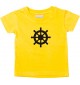 Süßes Kinder T-Shirt Steuerrad, Boot, Skipper, Kapitän, gelb, 0-6 Monate