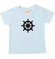 Süßes Kinder T-Shirt Steuerrad, Boot, Skipper, Kapitän, hellblau, 0-6 Monate
