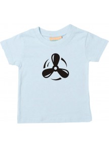 Süßes Kinder T-Shirt Motorschraube, Boot, Kapitän, hellblau, 0-6 Monate