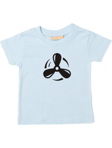 Süßes Kinder T-Shirt Motorschraube, Boot, Kapitän, hellblau, 0-6 Monate