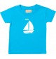 Süßes Kinder T-Shirt Segelboot, Jolle, Skipper, Kapitän, türkis, 0-6 Monate