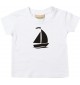 Süßes Kinder T-Shirt Segelboot, Jolle, Skipper, Kapitän, weiß, 0-6 Monate