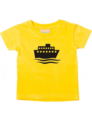 Süßes Kinder T-Shirt Übersee, Kreuzfahrtschiff, Passagierschiff, gelb, 0-6 Monate