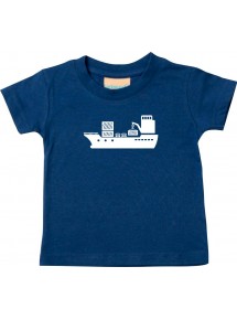 Süßes Kinder T-Shirt Frachter, Übersee, Schiff, Skipper, Kapitän, navy, 0-6 Monate