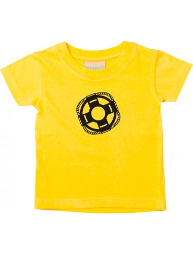 Süßes Kinder T-Shirt Rettungsring Boot, Kapitän, gelb, 0-6 Monate