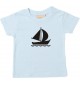 Süßes Kinder T-Shirt Segelyacht, Jolle, Skipper, Kapitän, hellblau, 0-6 Monate