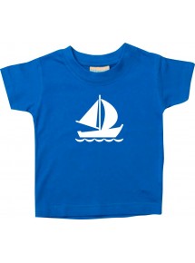 Süßes Kinder T-Shirt Segelyacht, Jolle, Skipper, Kapitän, royal, 0-6 Monate
