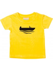 Süßes Kinder T-Shirt Angelkahn, Boot, Kapitän, gelb, 0-6 Monate