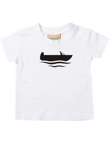 Süßes Kinder T-Shirt Angelkahn, Boot, Kapitän, weiß, 0-6 Monate