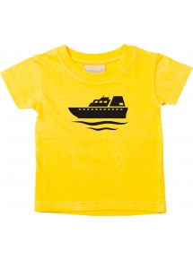 Süßes Kinder T-Shirt Yacht, Übersee, Skipper, Kapitän, gelb, 0-6 Monate