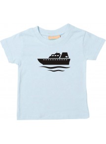Süßes Kinder T-Shirt Yacht, Übersee, Skipper, Kapitän, hellblau, 0-6 Monate