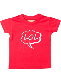 Kinder T-Shirt Sprechblase LOL rot, 0-6 Monate