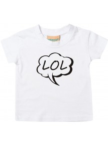 Kinder T-Shirt Sprechblase LOL weiss, 0-6 Monate