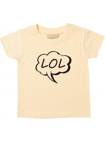 Kinder T-Shirt Sprechblase LOL hellgelb, 0-6 Monate
