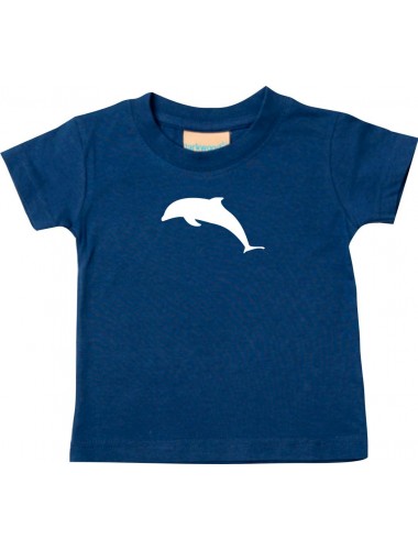 Baby T-Shirt lustige Tiermotive, Delphin, blau, 0-6 Monate