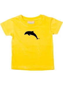Baby T-Shirt lustige Tiermotive, Delphin, gelb, 0-6 Monate