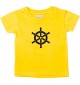 Süßes Kinder T-Shirt Schiffssteuerrad, Boot, Skipper, Kapitän, gelb, 0-6 Monate