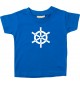 Süßes Kinder T-Shirt Schiffssteuerrad, Boot, Skipper, Kapitän, royal, 0-6 Monate