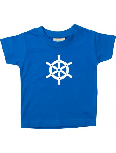 Süßes Kinder T-Shirt Schiffssteuerrad, Boot, Skipper, Kapitän, royal, 0-6 Monate