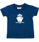 Süßes Kinder T-Shirt Frachter, Übersee, Boot, Kapitän, navy, 0-6 Monate