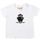 Süßes Kinder T-Shirt Frachter, Übersee, Boot, Kapitän, weiß, 0-6 Monate