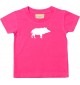 Baby T-Shirt lustige Tiermotive, Schwein, Eber, Wildschwein, fuchsia, 0-6 Monate