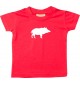 Baby T-Shirt lustige Tiermotive, Schwein, Eber, Wildschwein, rot, 0-6 Monate