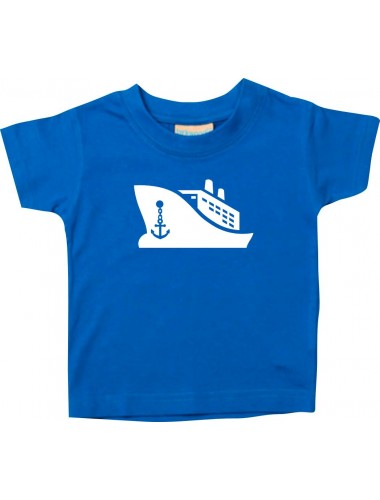 Süßes Kinder T-Shirt Frachter, Übersee,Kreuzfahrt, Skipper, Kapitän, royal, 0-6 Monate