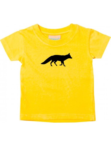 Baby T-Shirt lustige Tiermotive, Fuchs, gelb, 0-6 Monate