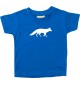 Baby T-Shirt lustige Tiermotive, Fuchs, royalblau, 0-6 Monate