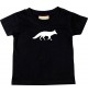 Baby T-Shirt lustige Tiermotive, Fuchs, schwarz, 0-6 Monate