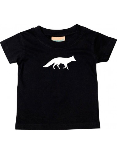 Baby T-Shirt lustige Tiermotive, Fuchs, schwarz, 0-6 Monate