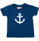 Süßes Kinder T-Shirt Bootsanker Anker Skipper Kapitän, navy, 0-6 Monate