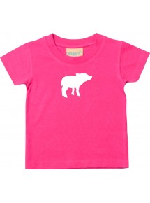 Baby T-Shirt lustige Tiermotive, Schwein, Ferkel, fuchsia, 0-6 Monate