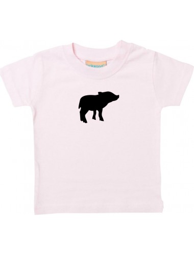 Baby T-Shirt lustige Tiermotive, Schwein, Ferkel, rosa, 0-6 Monate